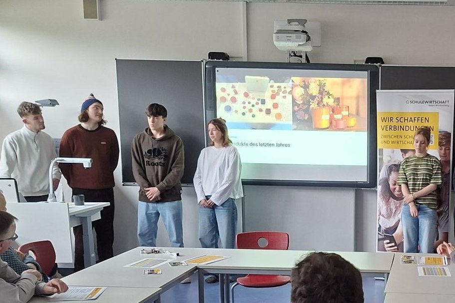 Die Schülerfirmen bei der Präsentation Die Schülerfirmen bei der Präsentation