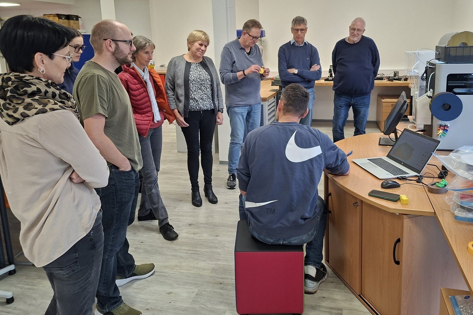 Lars Jaitner beim 3D-Druck Lars Jaitner beim 3D-Druck